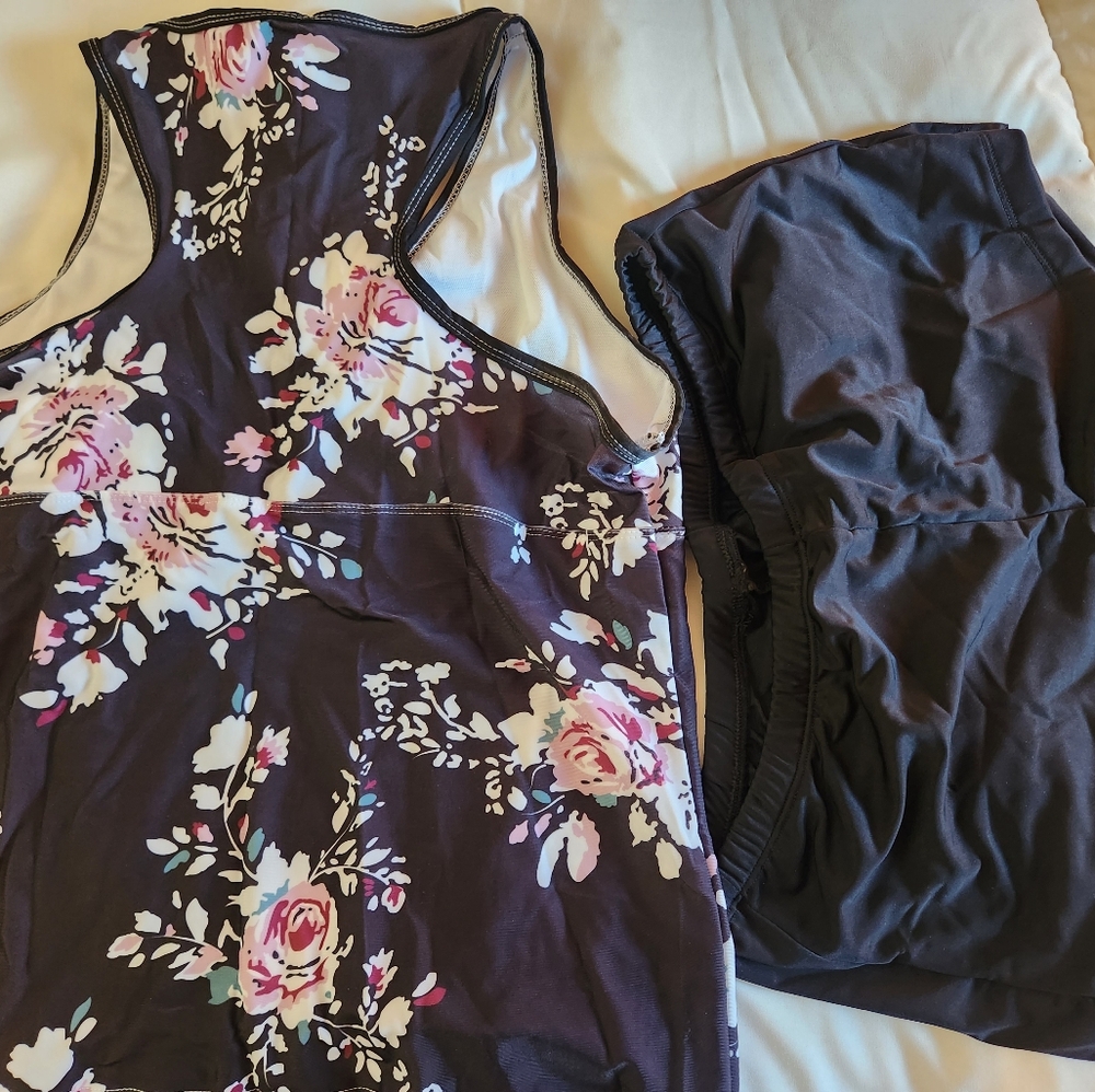 Floral Black Swimwear Set - Picture 2 of 2